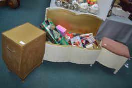 Three Wicker Laundry Baskets and Ottomans Containi