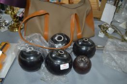 Set of Boules by Thomas Taylor, and a Royale Woode