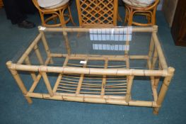 Bamboo Glass Topped Coffee Table