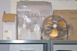 *Indoor Spotlight, 3Lt Flush Fitting, and a Floor Fan