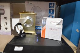 *Mixed Lot Including Desk Fan, Carbon Monoxide Alarm, Clock, and a Bug Zapper