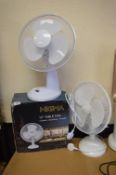 *Three Oscillating Table Fans