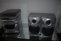 *Panasonic CD Stereo System with Speakers, and a Record Player