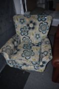 *Floral Upholstered Swivel Armchair