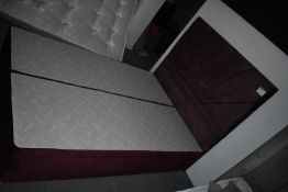 *Velour Effect Double Bed with Headboard and Storage