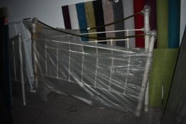 *King Size Head and Foot Boards in Ivory White & Brass Effect