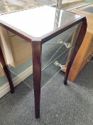 *Mahogany Effect Bedside Cabinet with Mirrored Sides, Top and Fronts 15”x17.5” x 26” tall