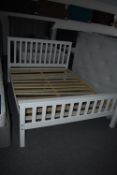 *White Wood Framed King Size Bed