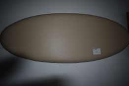*Beige Faux Leather Oval Headboard