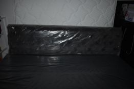 *Super King Bed Base with Drawers plus Super King Buttoned Headboard in Dark Grey Velour