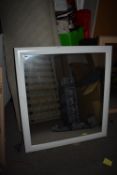 *White Wood Framed Mirror 33”x36”