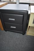 *Faux Leather Two Drawer Bedside Cabinet 17”x18” x 20.5” tall