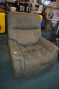 *Grey Suede Effect Rocking Recliner