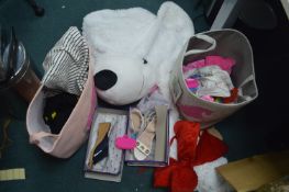 Giant Unstuffed Teddy Bear, Shoes, etc.