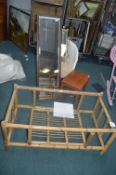 Bamboo Coffee Table, Mirrors, Bedroom Chair, and a