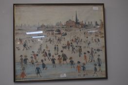 Framed Lowry Print Beach Scene