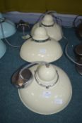 *Three Cream Metal Pendant Lamps