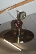 *Vintage Style Wood & Brass Ceiling Light