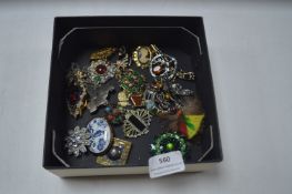 Vintage Costume Jewellery Brooches