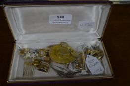 Case of Costume Jewellery and a Silver Pendant