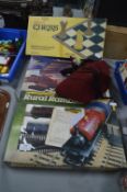 Hornby Crane Set, Chess Set, Backgammon, and Hats