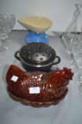 Vintage Kitchenware Including Chicken Egg Dish, et
