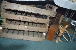 *Four Vintage Wooden Crates plus Boxes, Car Steeri