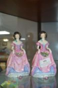 Pair of Small Coalport Figurines