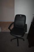 *Executive Swivel Chair in Black Faux Leather