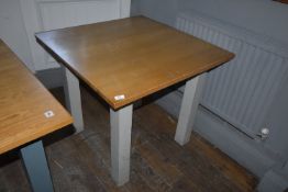 *Square Oak Topped Dining Table on Painted Base 88x88cm