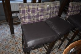 *Pair of Hardwood Framed Button Back Barstools