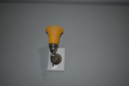 *Wall Light with Orange Glass Shade