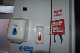 *Paper Towel Dispenser, Soap Dispenser, and a Fire Blanket