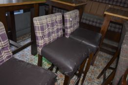 *Pair of Hardwood Framed Button Back Barstools