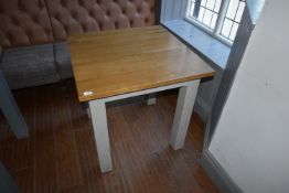 *Square Oak Topped Dining Table on Painted Base 71x71cm