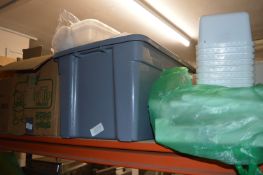 Contents of Shelf to Include Assorted Takeaway Packaging