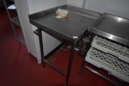 *Stainless Steel Corner Table with Upstand to Rear and Side 77x65cm