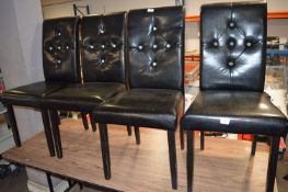 Four Black Leatherette Chairs