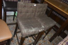 *Pair of Hardwood Framed Button Back Barstools