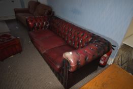 *Oxblood Chesterfield Three Seat Sofa