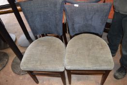 *Two Grey, Dark Blue, & Orange Wood Framed Chairs