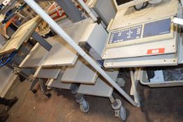 *Two Empty Metal Trollies, and a Trolley with Monitors & Keyboard