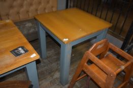 *Square Oak Topped Dining Table on Painted Base 70x70cm