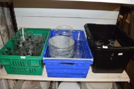 *Contents of Shelf to Include Assorted Branded Glassware and Five Corona Ice Buckets