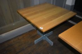 *Square Oak Topped Pedestal Table on Painted Base 75x75cm