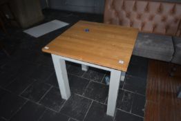 *Square Oak Topped Dining Table on Painted Base 71x71cm