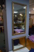 Two Gilt Framed Beveled Edge Mirrors