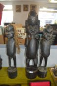Three Ethnic Carved Figures