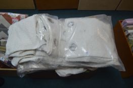 *Six Pairs of Heavy Cream Eyelet Curtains