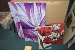 *Four Canvas Wall Prints, and a Photo Frame